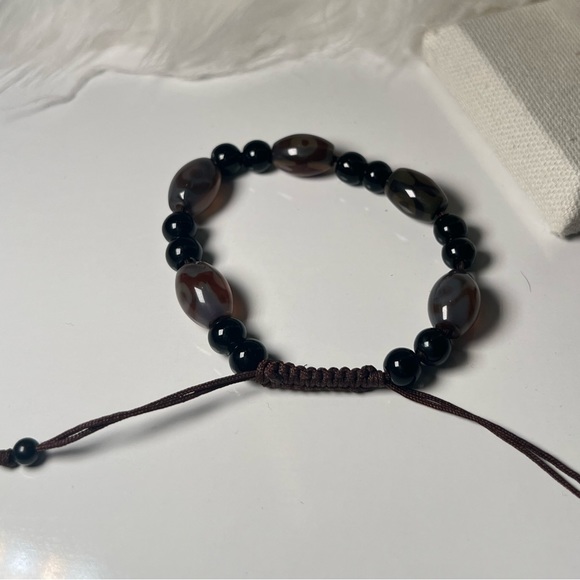 Masculine String Woven Beaded Chunky Bracelet - Picture 4 of 4